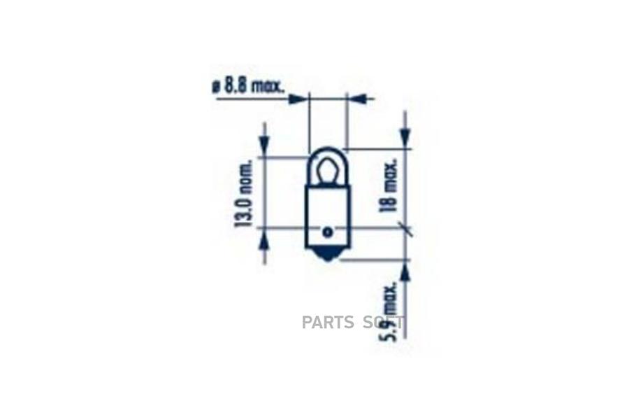 

Лампа T2W 12V 2W min10 10шт