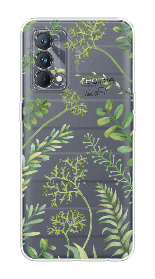 

Чехол на Realme GT Master Edition "Green Leaves", Зеленый;прозрачный, 2510450-1