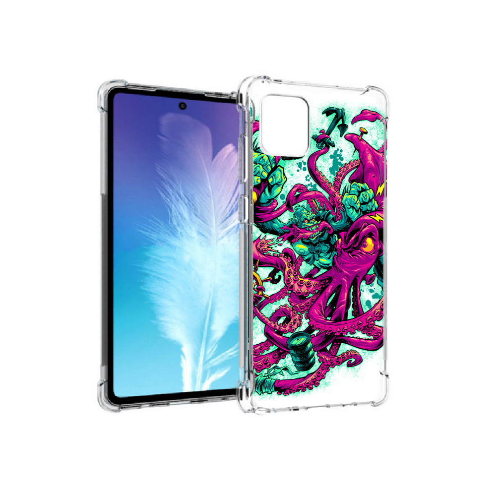 

Чехол MyPads Tocco для Samsung Galaxy Note 10 Lite фиолетовый кракен (PT142413.491.657), Прозрачный, Tocco