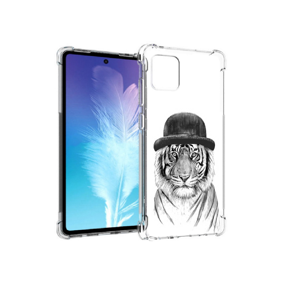 

Чехол MyPads Tocco для Samsung Galaxy Note 10 Lite тигр британец (PT142413.491.641), Прозрачный, Tocco
