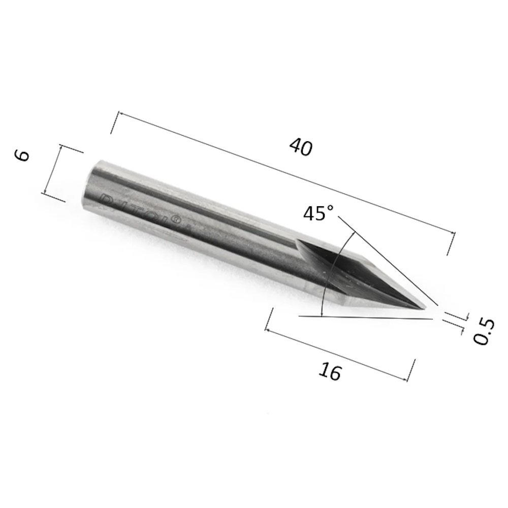 Гравер конический двухзаходный DJTOL A2ZJ6.4505 по дереву для станка ЧПУ