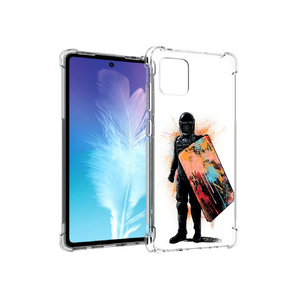 

Чехол MyPads Tocco для Samsung Galaxy Note 10 Lite солдат с красочным щитом, Прозрачный, Tocco
