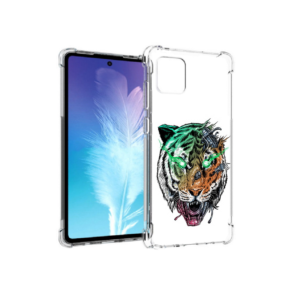 

Чехол MyPads Tocco для Samsung Galaxy Note 10 Lite робо-тигр (PT142413.491.584), Прозрачный, Tocco