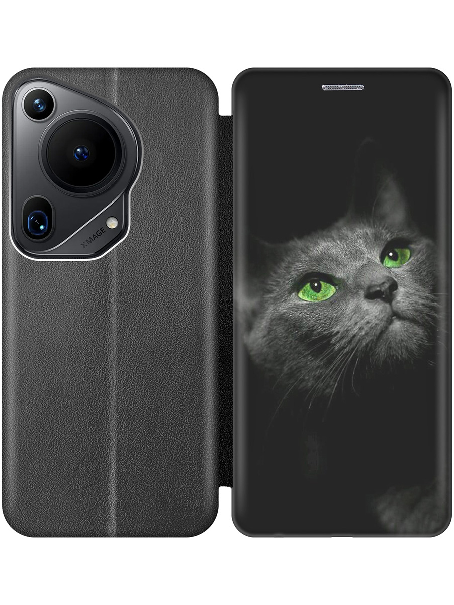 

Чехол-книжка на Huawei Pura 70 Ultra с принтом "Зеленоглазая кошка" черный, Черный;зеленый;серый, 782625811