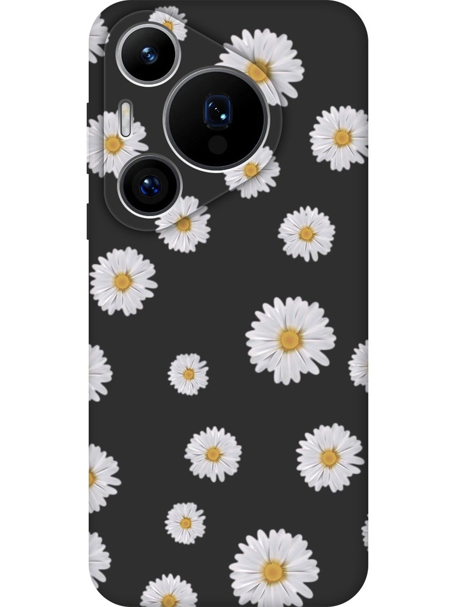 

Силиконовый чехол на Huawei Pura 70 Pro / 70 Pro+ с принтом "Ромашки" матовый черный, Черный;прозрачный;серый, 782625221