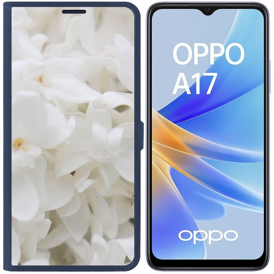 Чехол-книжка Eco Book для Oppo A17k Белые лилии