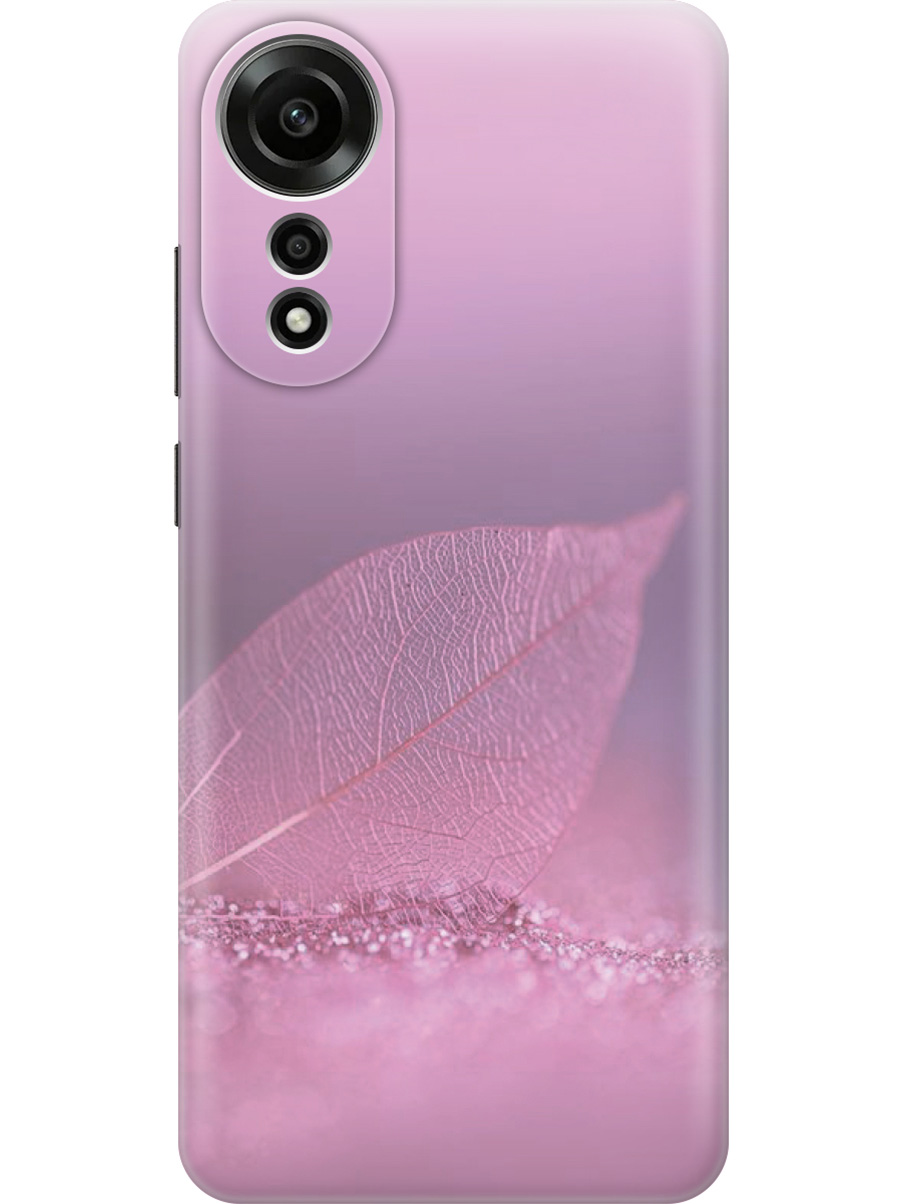 

Силиконовый чехол на Oppo A78 4G с принтом "Листок в розовых блестках", Прозрачный;розовый;фиолетовый, 782630022