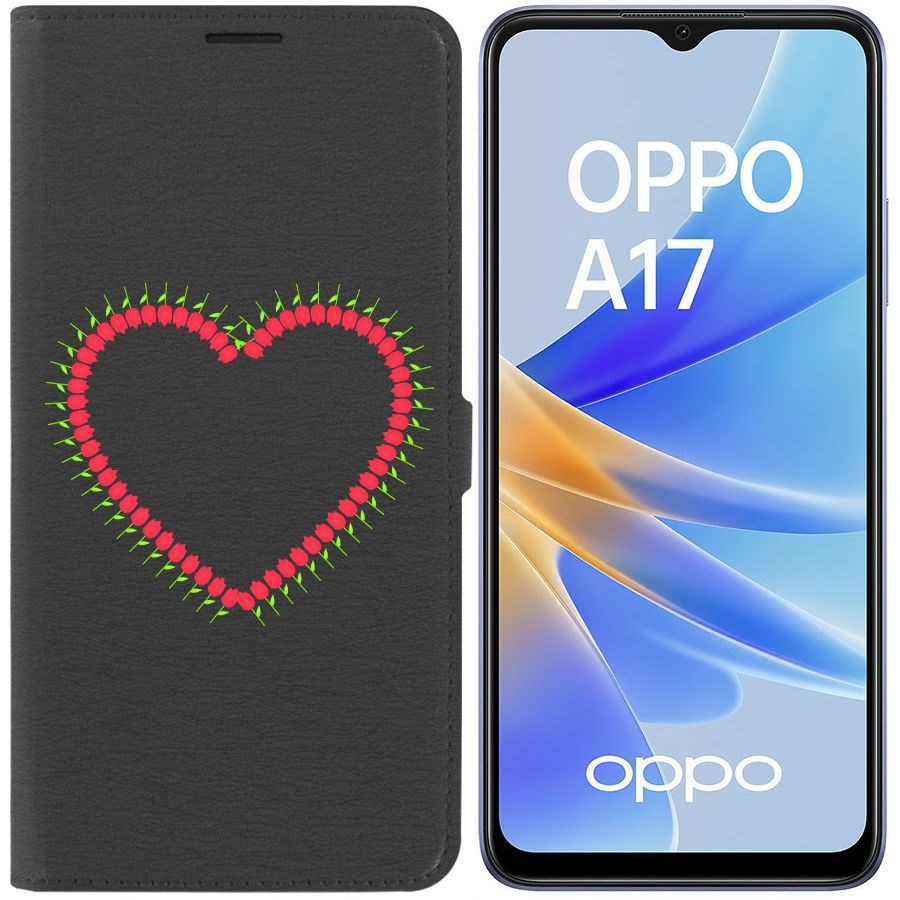 Чехол-книжка Eco Book для Oppo A17k Сердце из тюльпанов