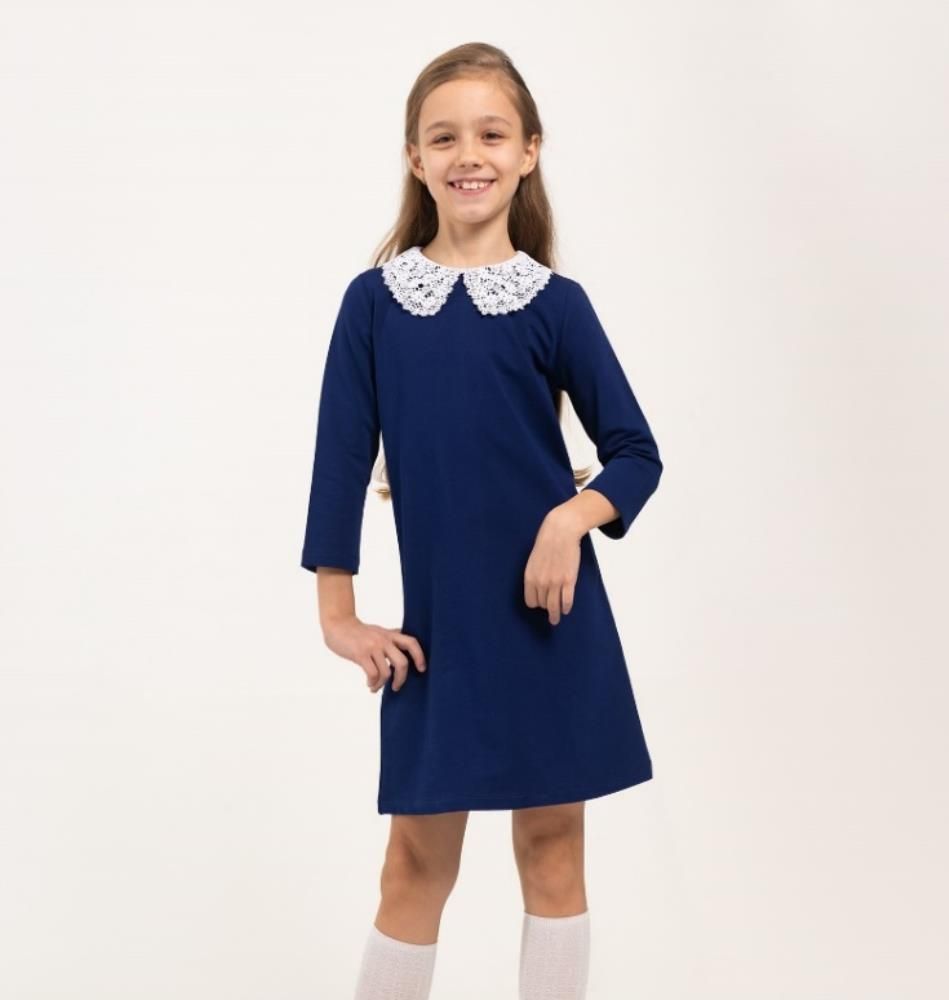 Платье детское Cherubino CWJG 63211-41, темно-синий, 164