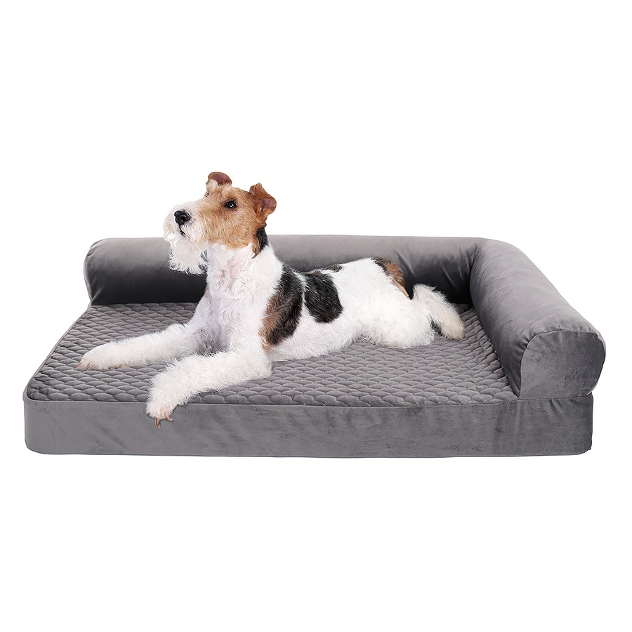 Лежак диван для кошек и собак, правый Герцог, серый, 90*60см