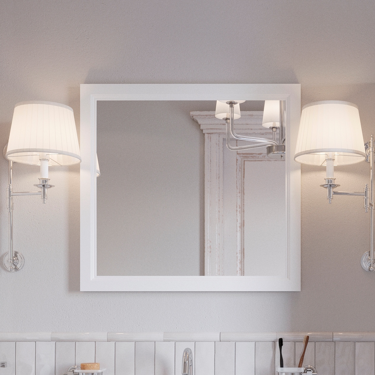 

Зеркало VitrA Valarte 80 матовое белое, Белый, Valarte
