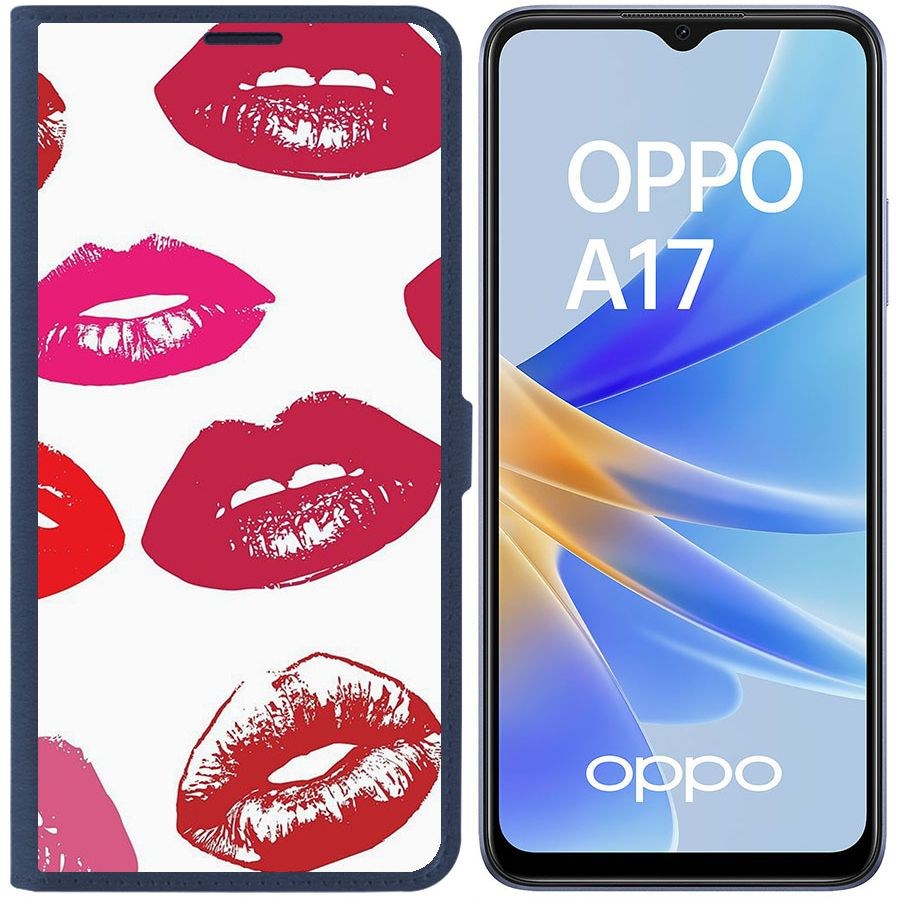 Чехол-книжка Eco Book для Oppo A17 Губы паттерн 2