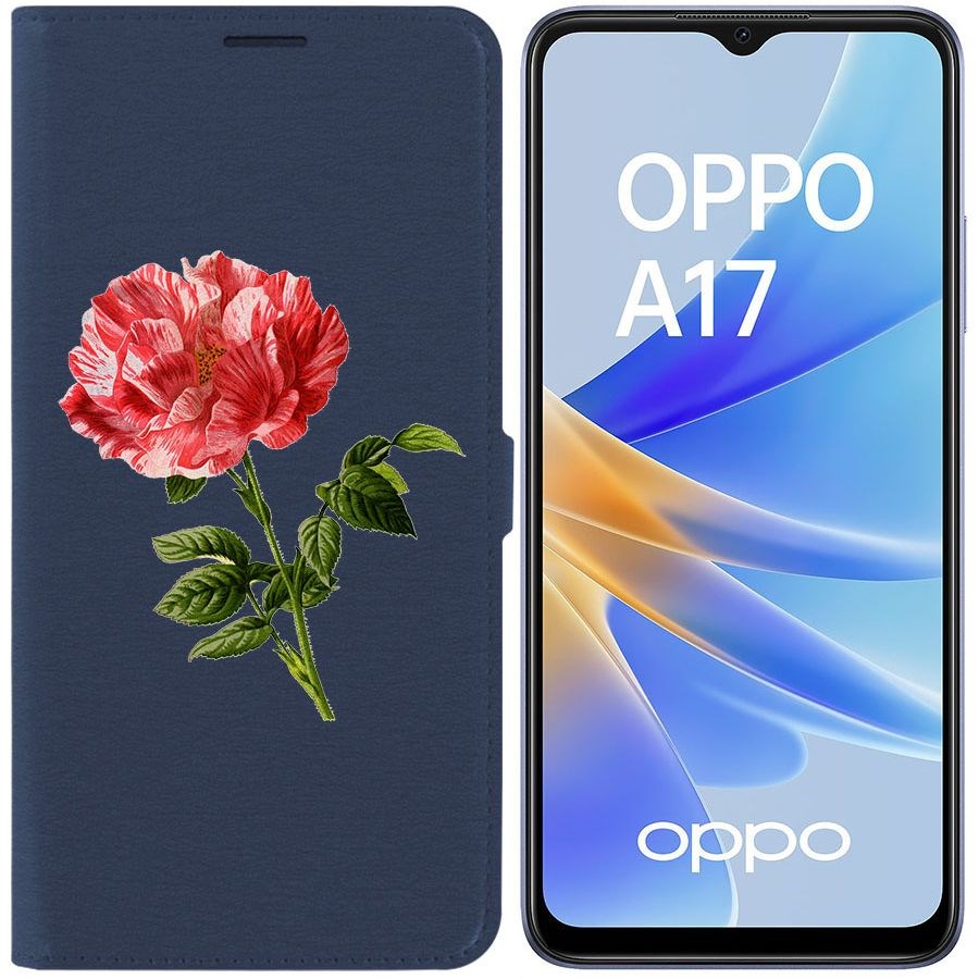 Чехол-книжка Eco Book для Oppo A17 Рисованная роза