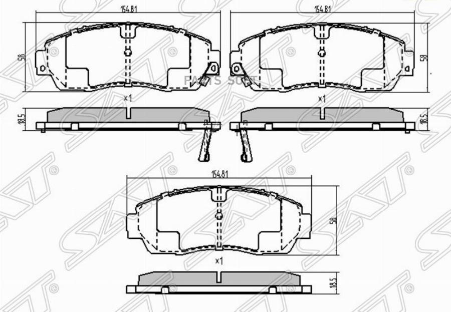 

Колодки Тормозные Перед Honda Cr-V Rе4/Haval Fx7 18- 1Шт SAT ST45022SHJA50