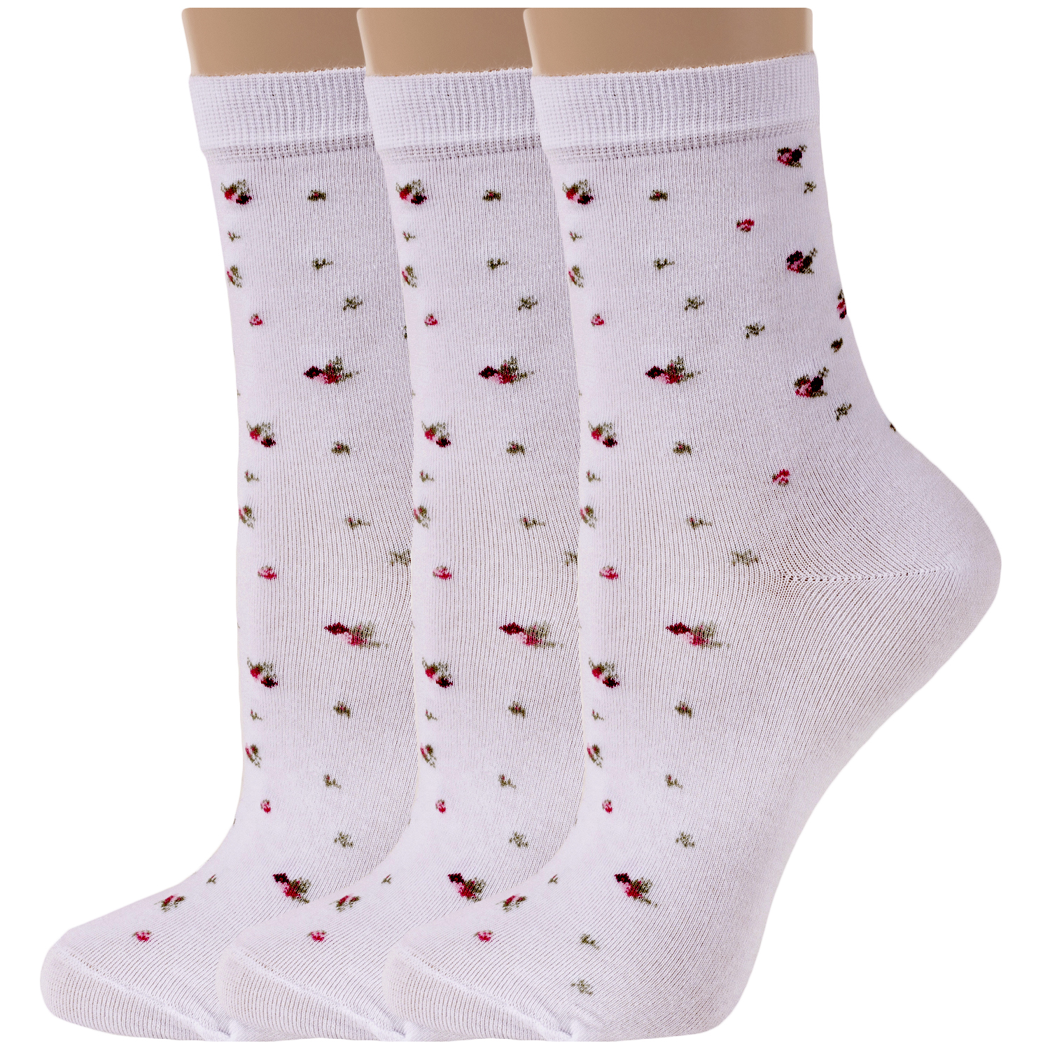 Комплект носков женских Rusocks 3-Ж3-13017 белых 23-25