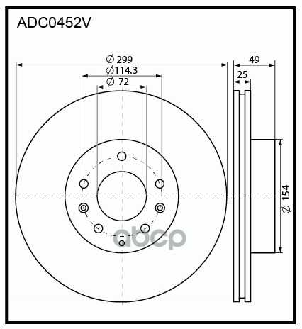 Диск Тормозной | Перед | Adc0452v Nsii0019266007 ALLIED NIPPON арт. ADC0452V