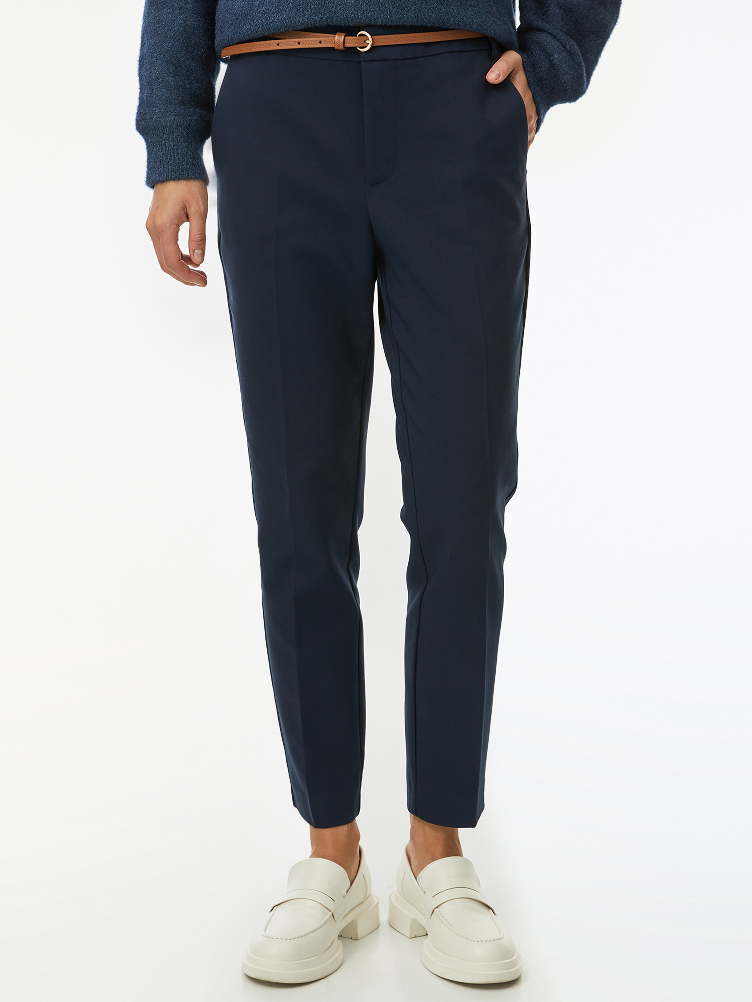 

Брюки женские oodji 21701094-1B синие 38/170, Синий, 21701094-1B