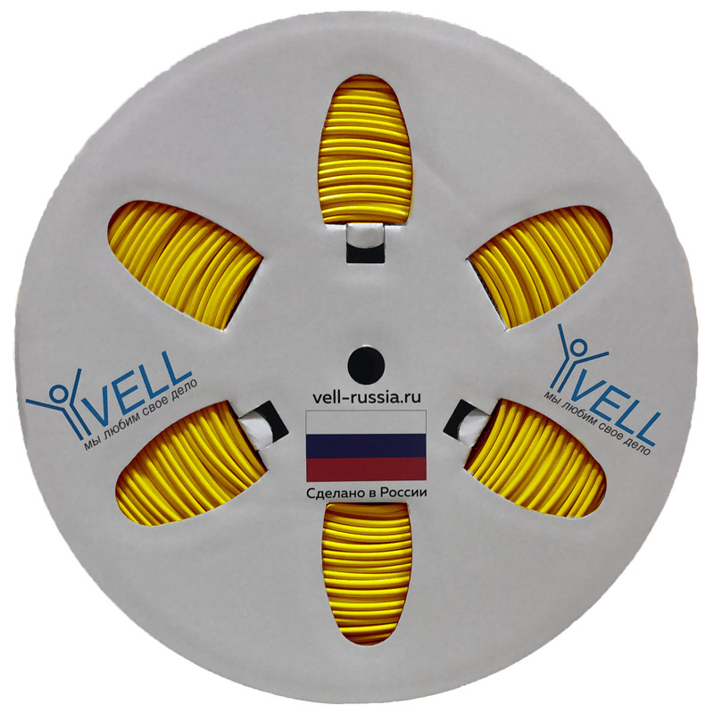 фото Трубка пвх круглая vell yo-060 для маркировки проводов, ø 6 мм, 100 метров, желтая