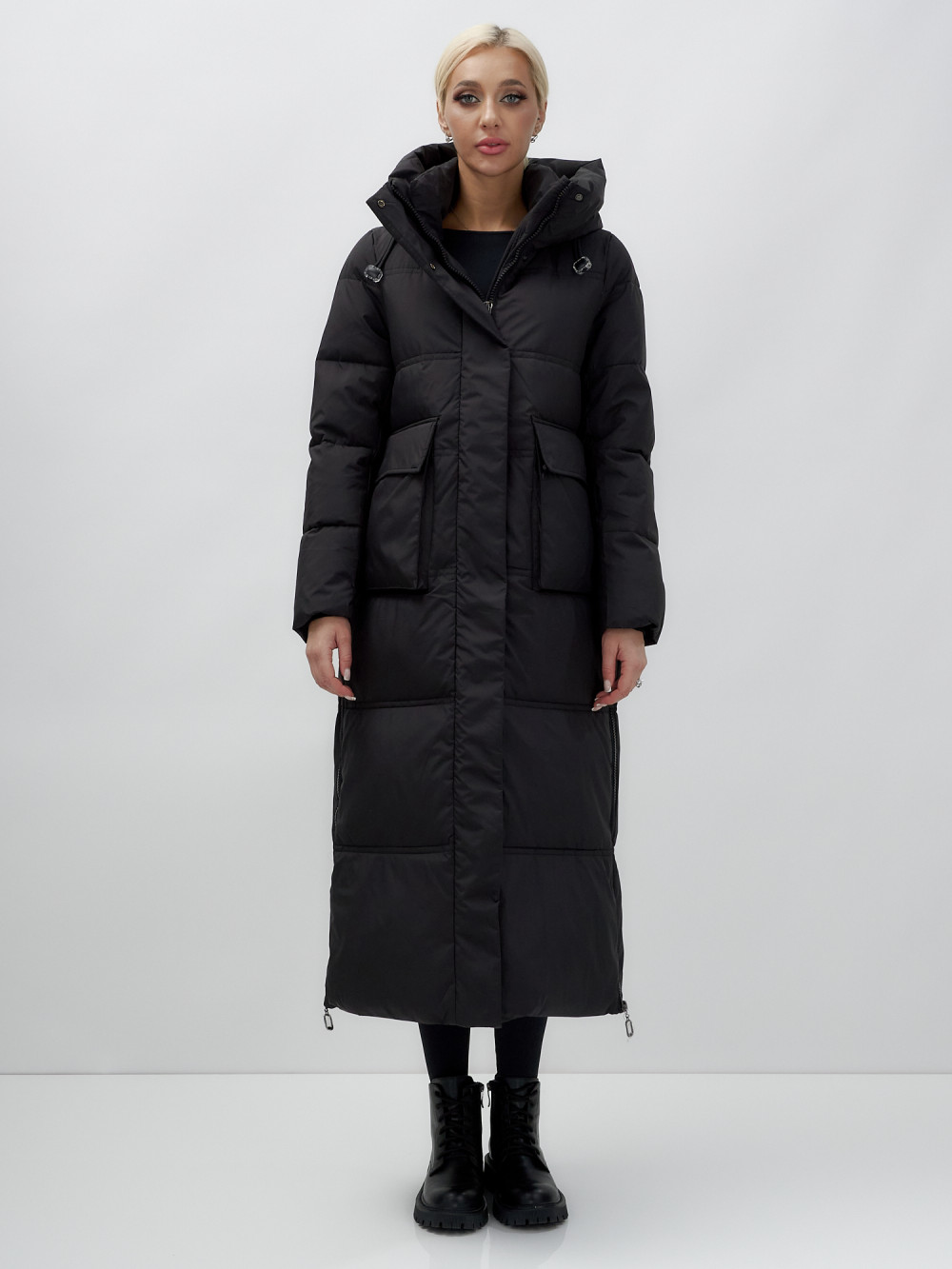 

Пальто женское MTFORCE 9602 черное M, Черный, 9602