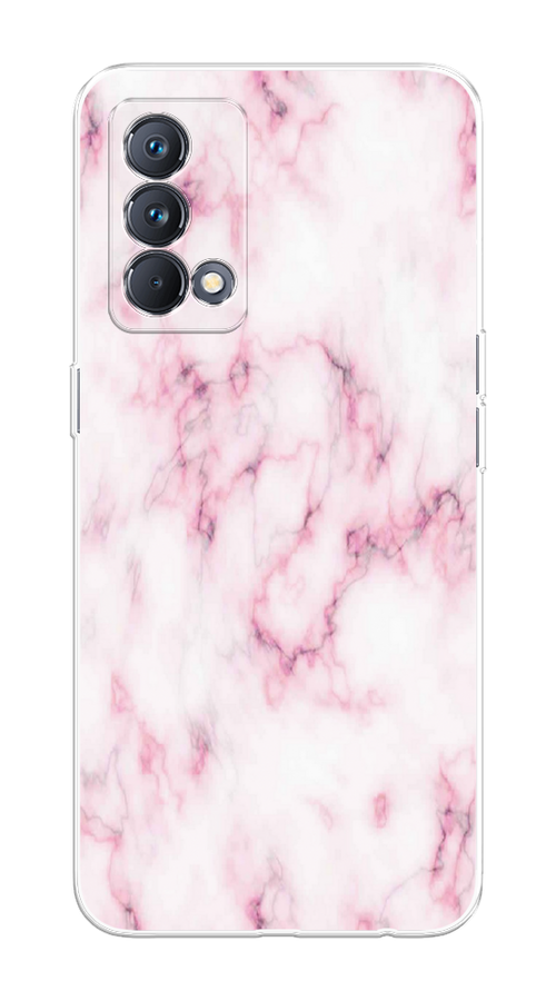 

Чехол на Realme GT Master Edition "Мрамор с розовым", Белый;розовый, 2510450-1