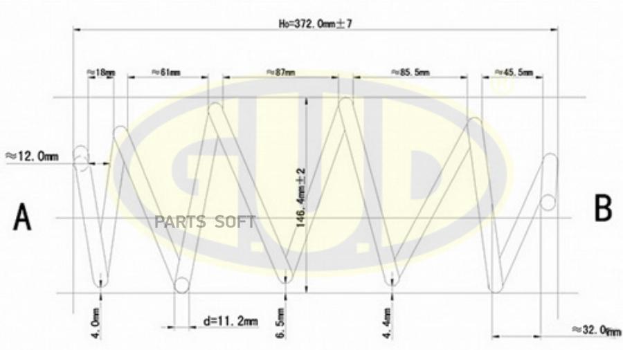 

GUD GCS027591 Пружина подвески 1шт