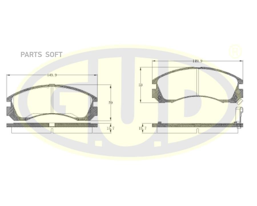 

Колодки пер mit galant 2.0/2.5/2.4gdi 89-/l200 2.5d 96- GUD GBP035402