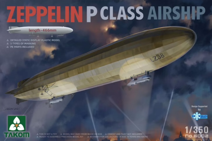 фото Сборная модель takom 1/350 дирижабль zeppelin p class 6002