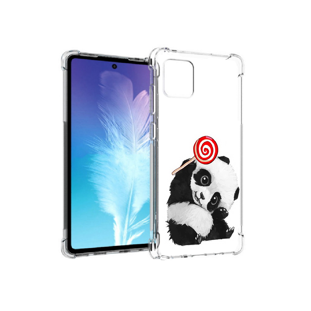 

Чехол MyPads Tocco для Samsung Galaxy Note 10 Lite панда с леденцом (PT142413.491.534), Прозрачный, Tocco