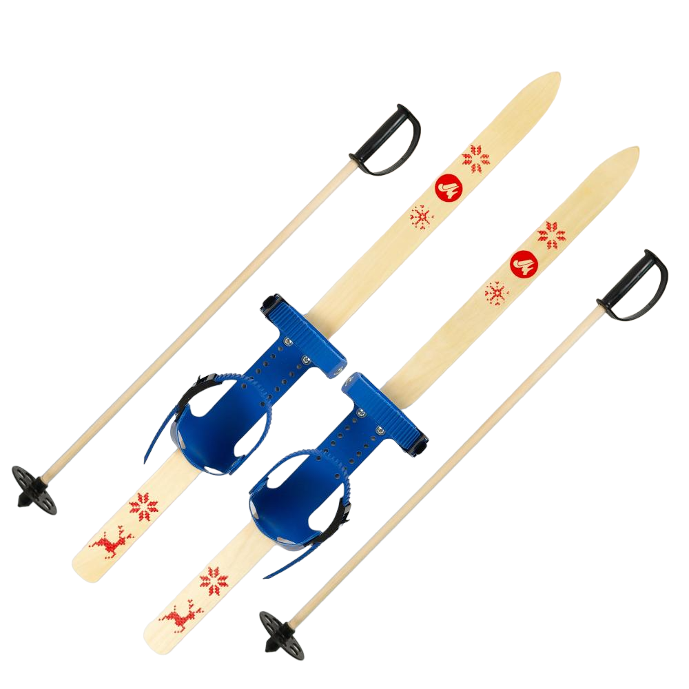 Детский лыжный комплект Junior Маяк, 110 см, дерево, синий