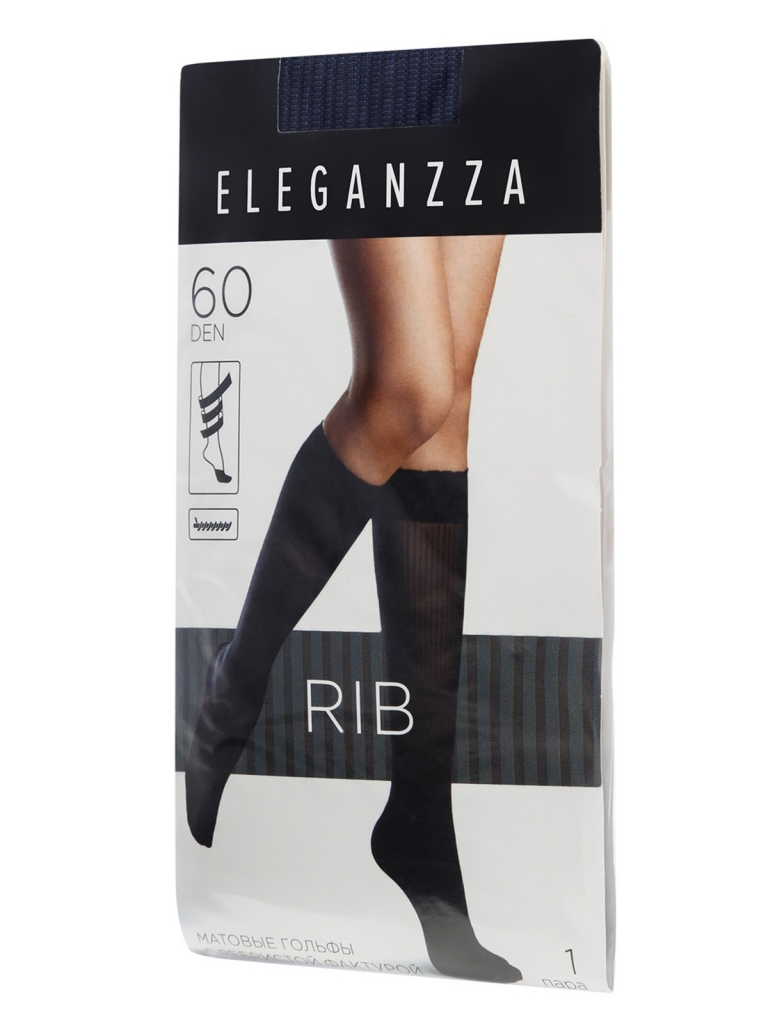 Гольфы женские Eleganzza Rib синие 23-25