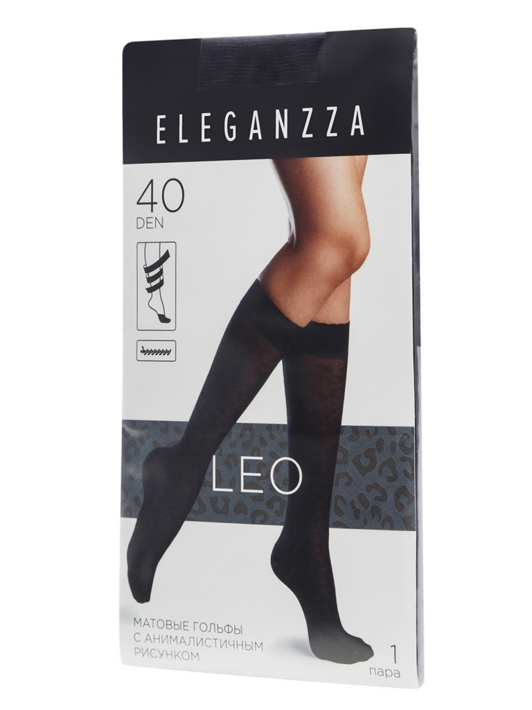 

Гольфы женские Eleganzza Leo черные 23-25, Черный, Leo