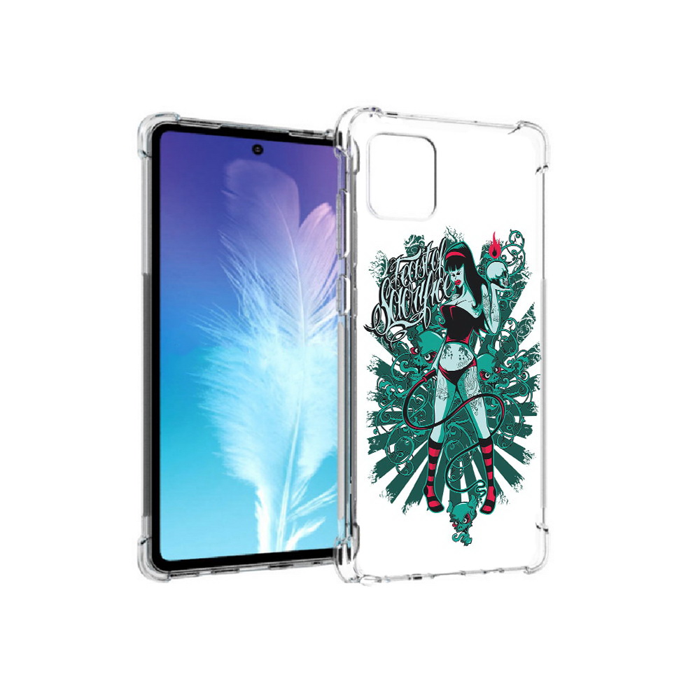 

Чехол MyPads Tocco для Samsung Galaxy Note 10 Lite нарисованная девушка в татуировках, Прозрачный, Tocco