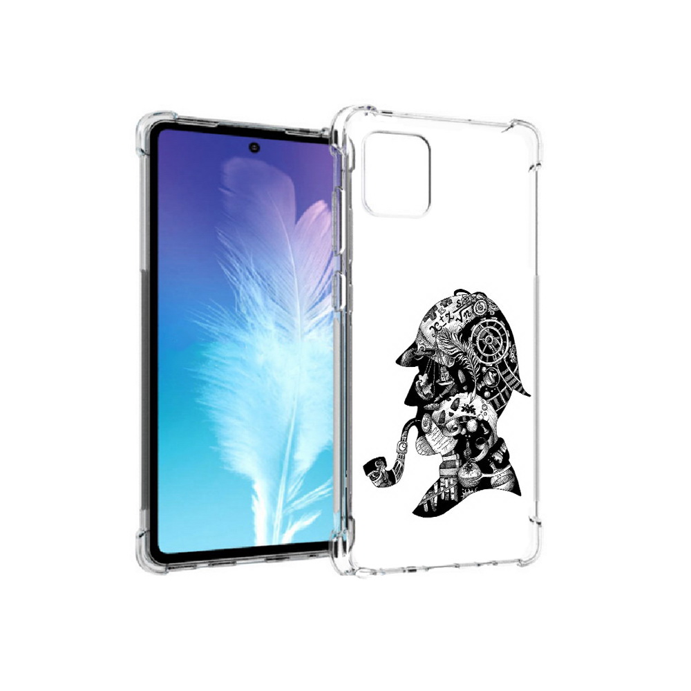 

Чехол MyPads Tocco для Samsung Galaxy Note 10 Lite мужчина с трубкой абстракция, Прозрачный, Tocco