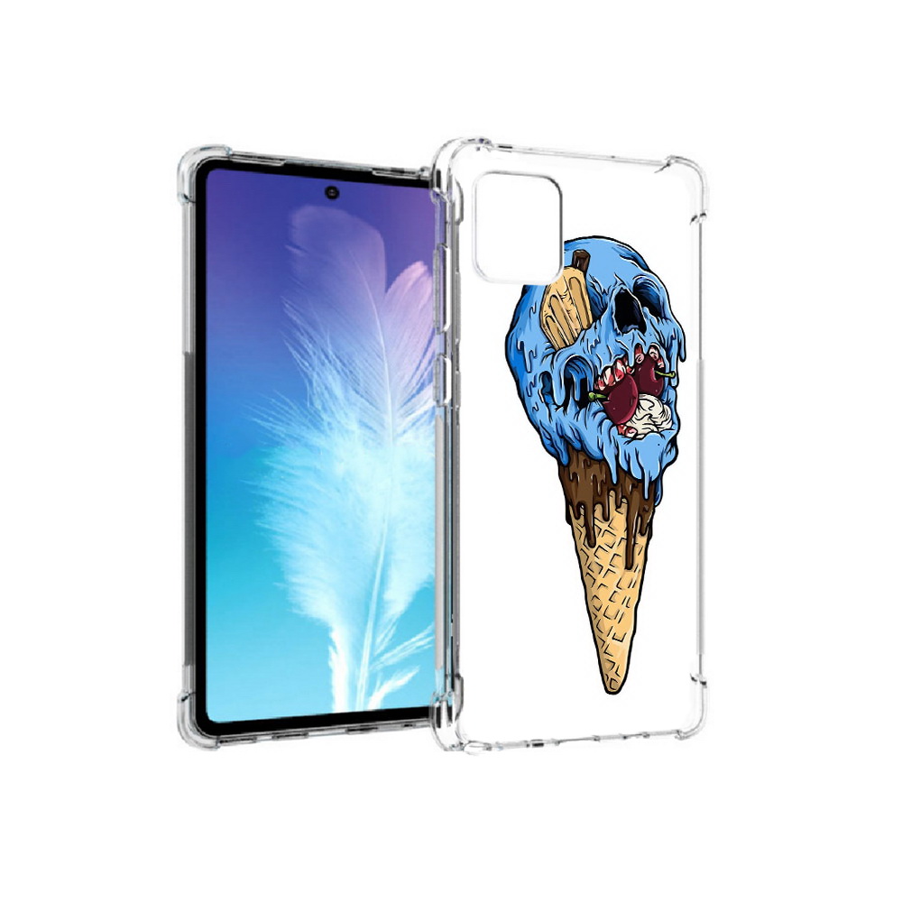 

Чехол MyPads Tocco для Samsung Galaxy Note 10 Lite мороженное череп (PT142413.491.484), Прозрачный, Tocco