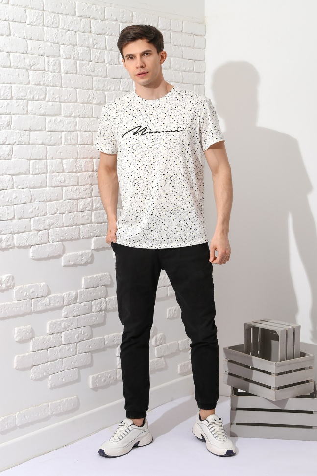 Футболка домашняя мужская Виолетта Микс-3 белая 46 RU