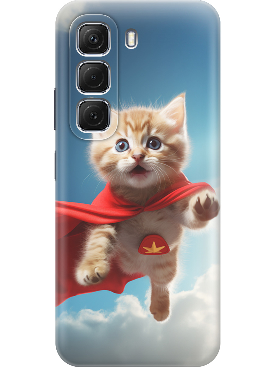 

Силиконовый чехол на Infinix Hot 50 4G с принтом "Летящий котенок", Прозрачный;белый;голубой;бежевый, 786718711