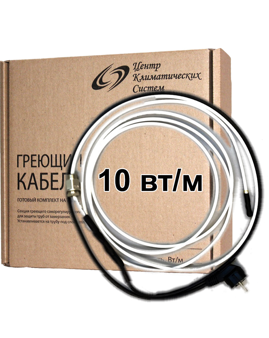 фото Греющий кабель в трубу, 10 вт/м, 10 метров, цкс, srf10-10