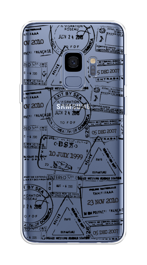 

Чехол на Samsung Galaxy S9 "Visa stamps 2", Белый;черный;серый, 25750-2