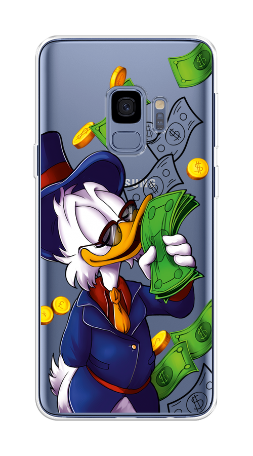 

Чехол на Samsung Galaxy S9 "Scrooge McDuck with Money", Синий;зеленый;белый, 25750-6