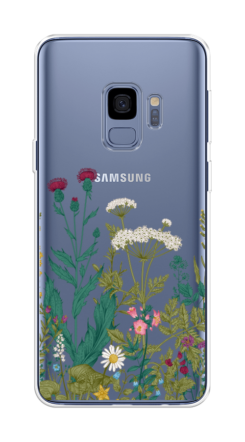 

Чехол на Samsung Galaxy S9 "Дикие полевые цветы", Зеленый;розовый;белый, 25750-2
