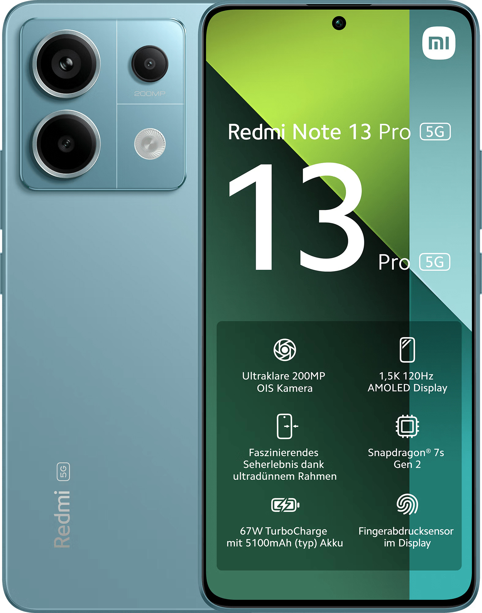 

Смартфон Xiaomi Note 13 Pro 5G 12/512GB ocean teal (89067), Note 13 Pro 5G