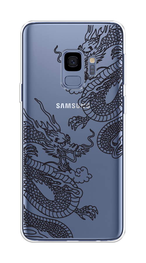

Чехол на Samsung Galaxy S9 "Два китайских дракона", Серый;черный, 25750-1