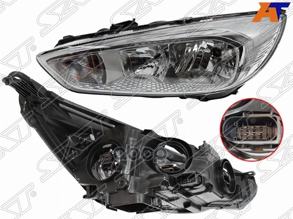 

SAT Фара FORD FOCUS III 15-19 LH хром, с электрокорректором