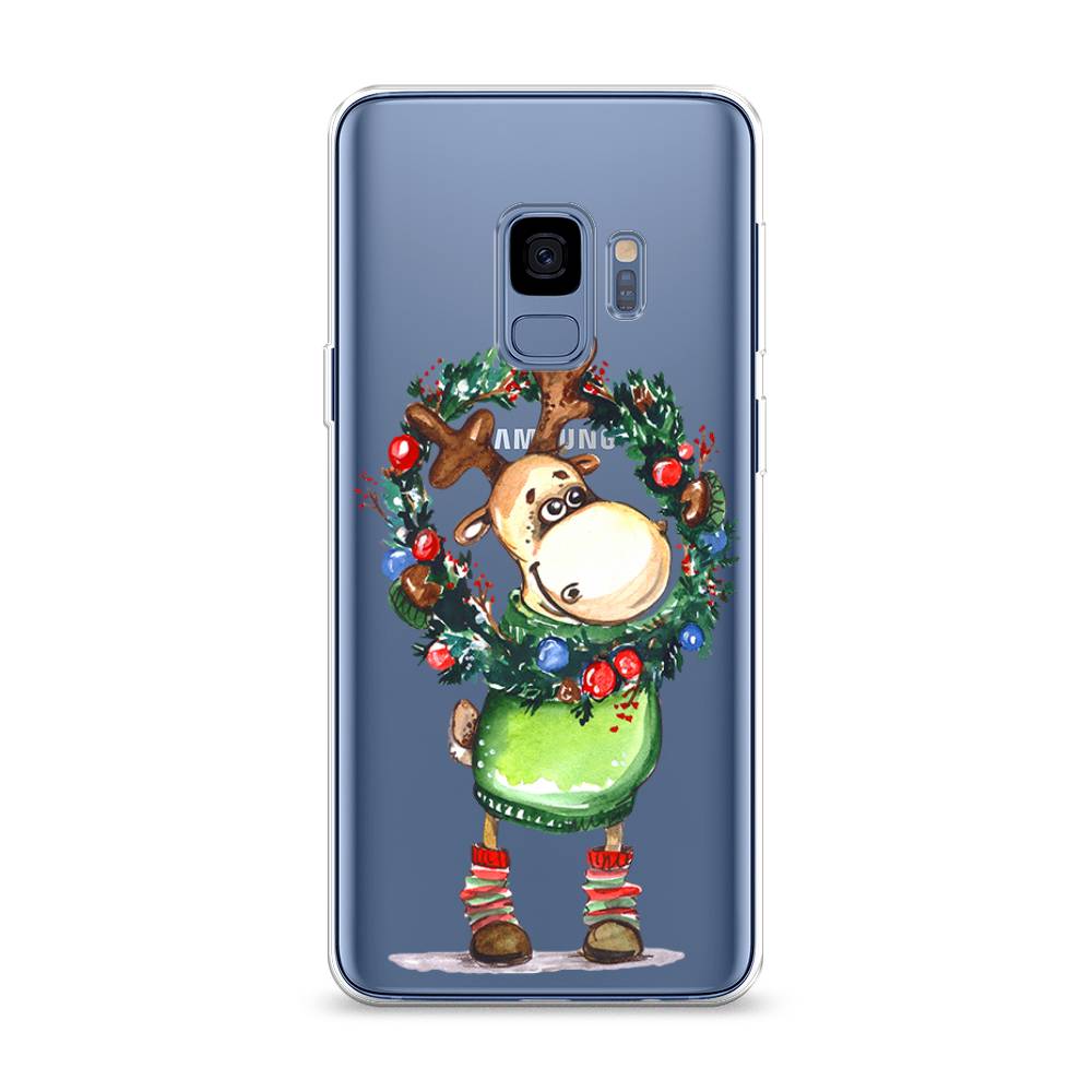 

Чехол на Samsung Galaxy S9 "Олень с новогодним венком", 25750-4