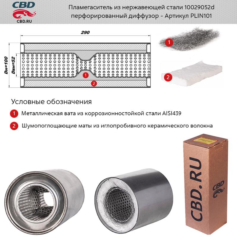 

Пламегаситель 10029052D Перфорированный Диффузор CBD plin101