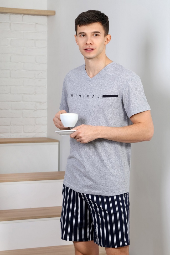 Комплект домашний мужской Виолетта Параллель-2 серый 58 RU