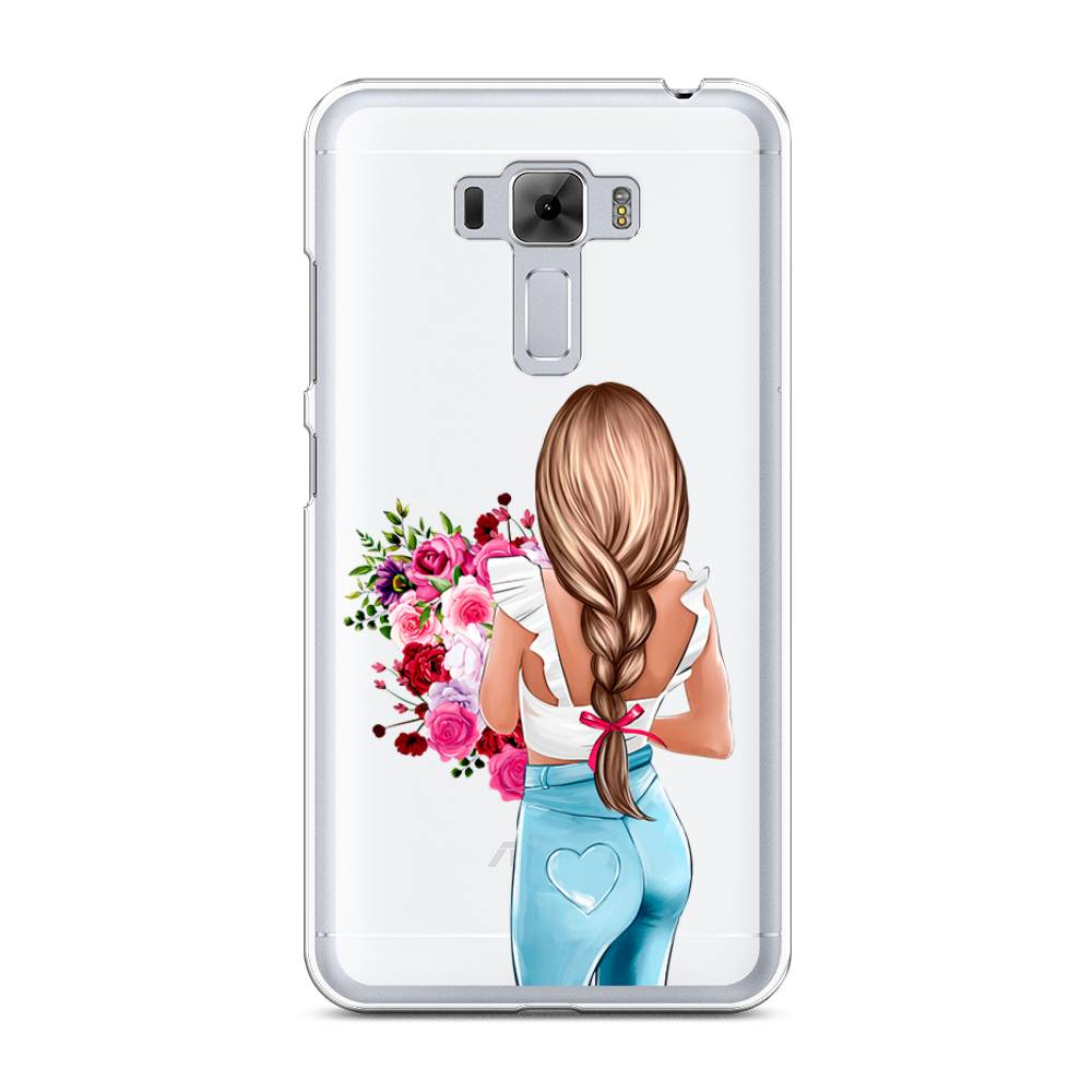 

Чехол на Asus Zenfone 3 Laser ZC551KL "Девушка с цветами", Коричневый;розовый;голубой, 40850-6