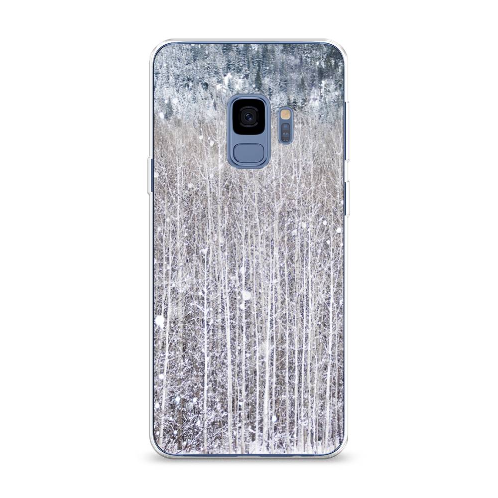 

Чехол на Samsung Galaxy S9 "Снежный лес", Бежевый;серый;белый, 25750-5