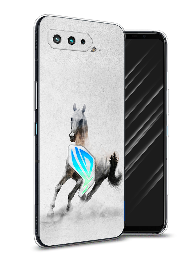 

Чехол Awog на Asus ROG Phone 5 "Лошадь лес", Серый;черный, 44250-2