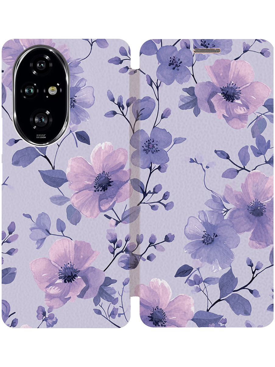 

Чехол-книжка на Honor 200 pro с принтом "Цветочки на сиреневом" золотой, 783979623